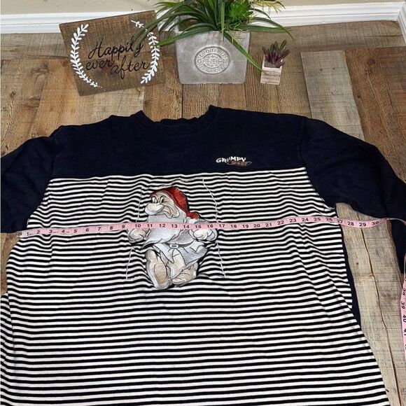 Vintage The Disney Catalog Grumpy Wear Striped TwoToned Thick Long Sleeved Shirt - Picture 5 of 9
